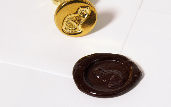 Brass Wax Seal Stamp - Cat