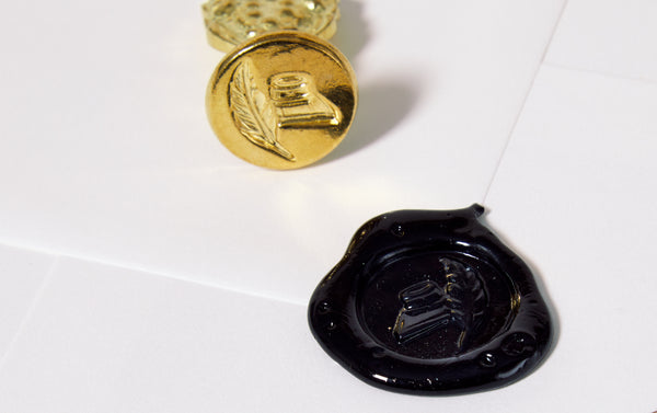 Brass Wax Seal Stamp - Quill & Ink