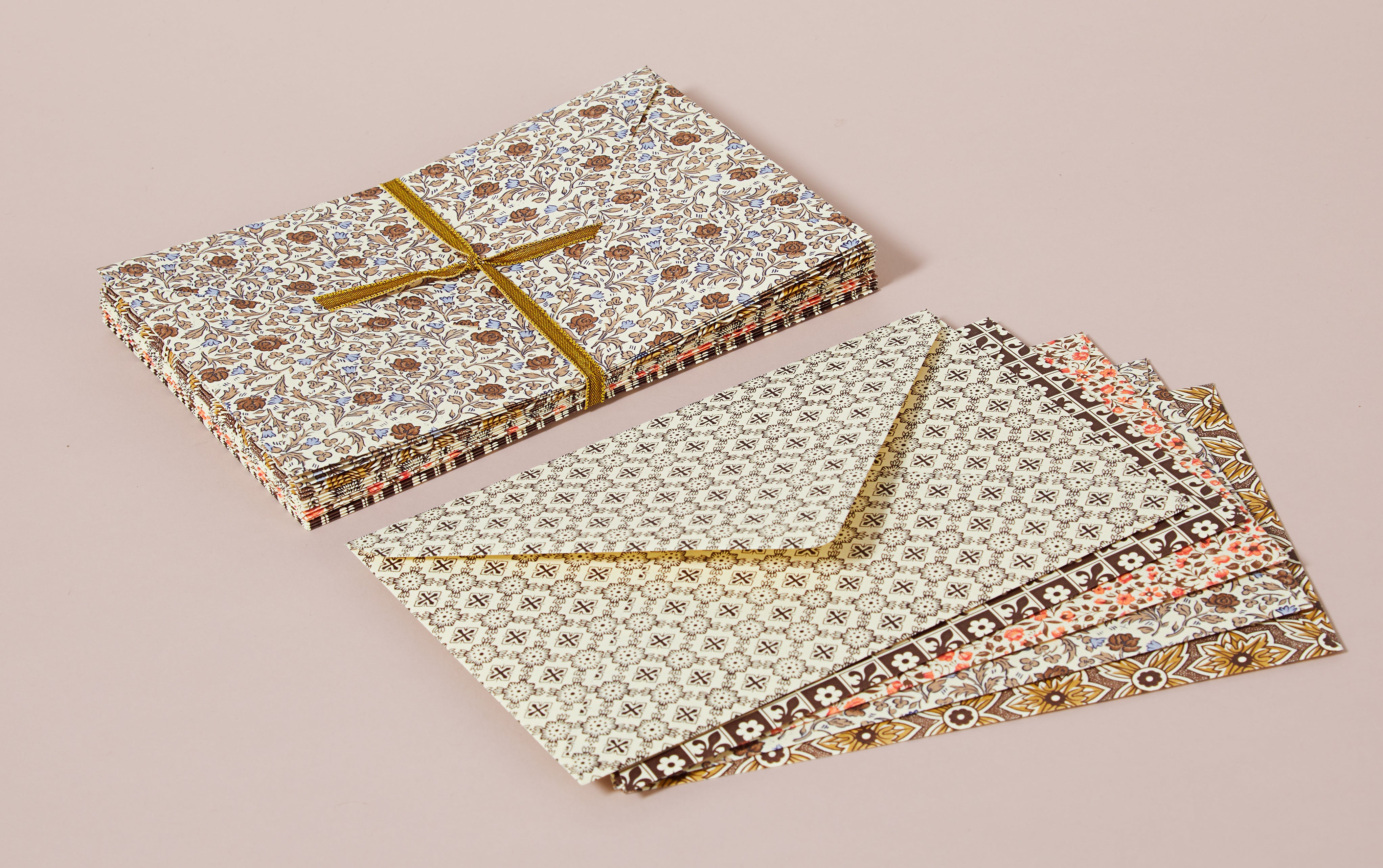 Decorative patterned gummed envelopes, Set 5 - Browns