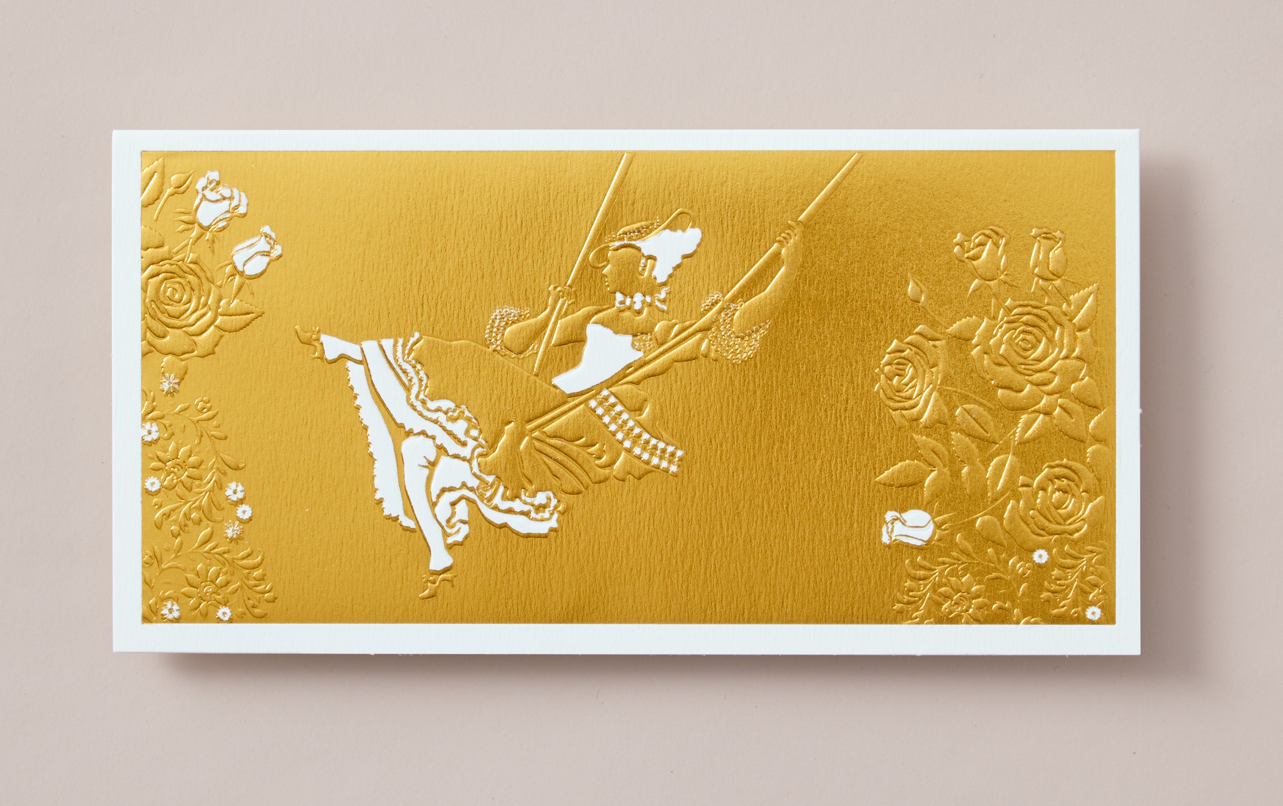 "L'Escarpolette" (The Swing) Gold Foiled Greeting Card