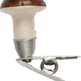 Papier-mâché Mini Brown Mushroom on Clip