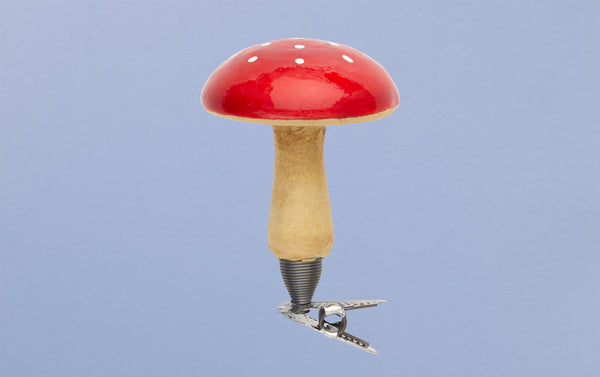 Papier-mâché Red Mushroom on Clip