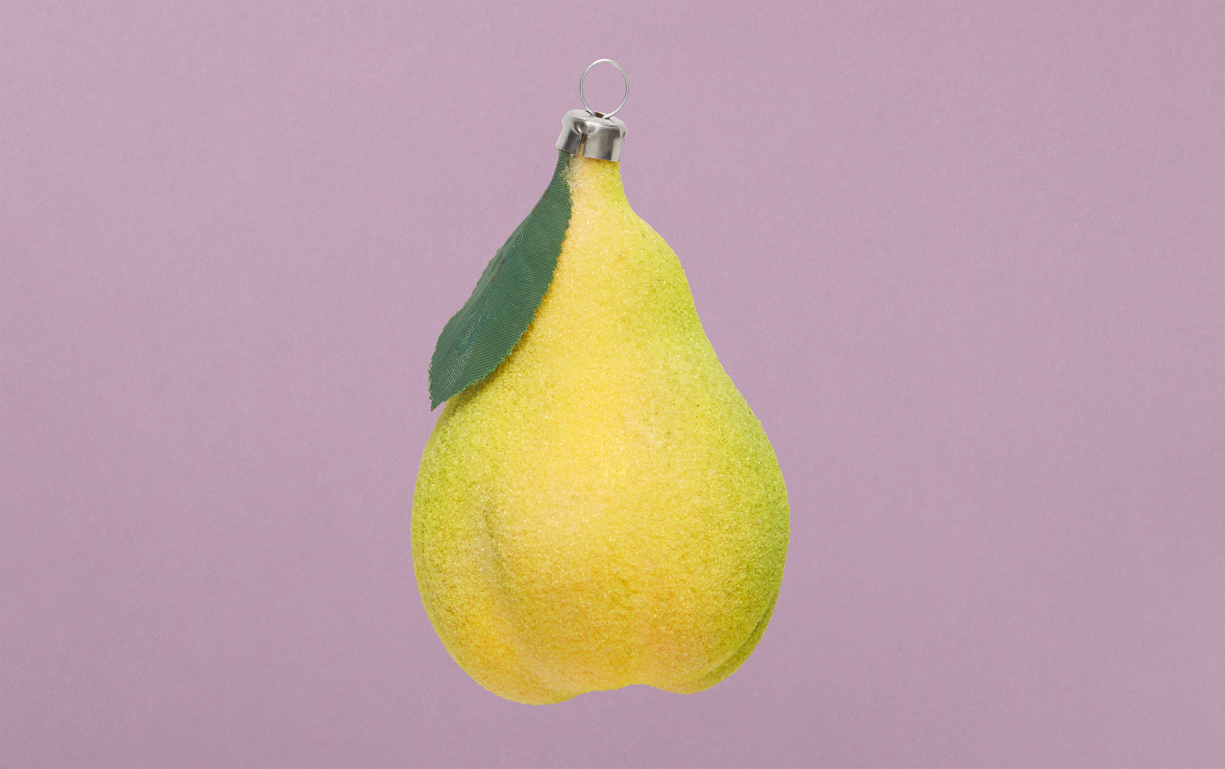 Christmas Ornament, Frosted Pear