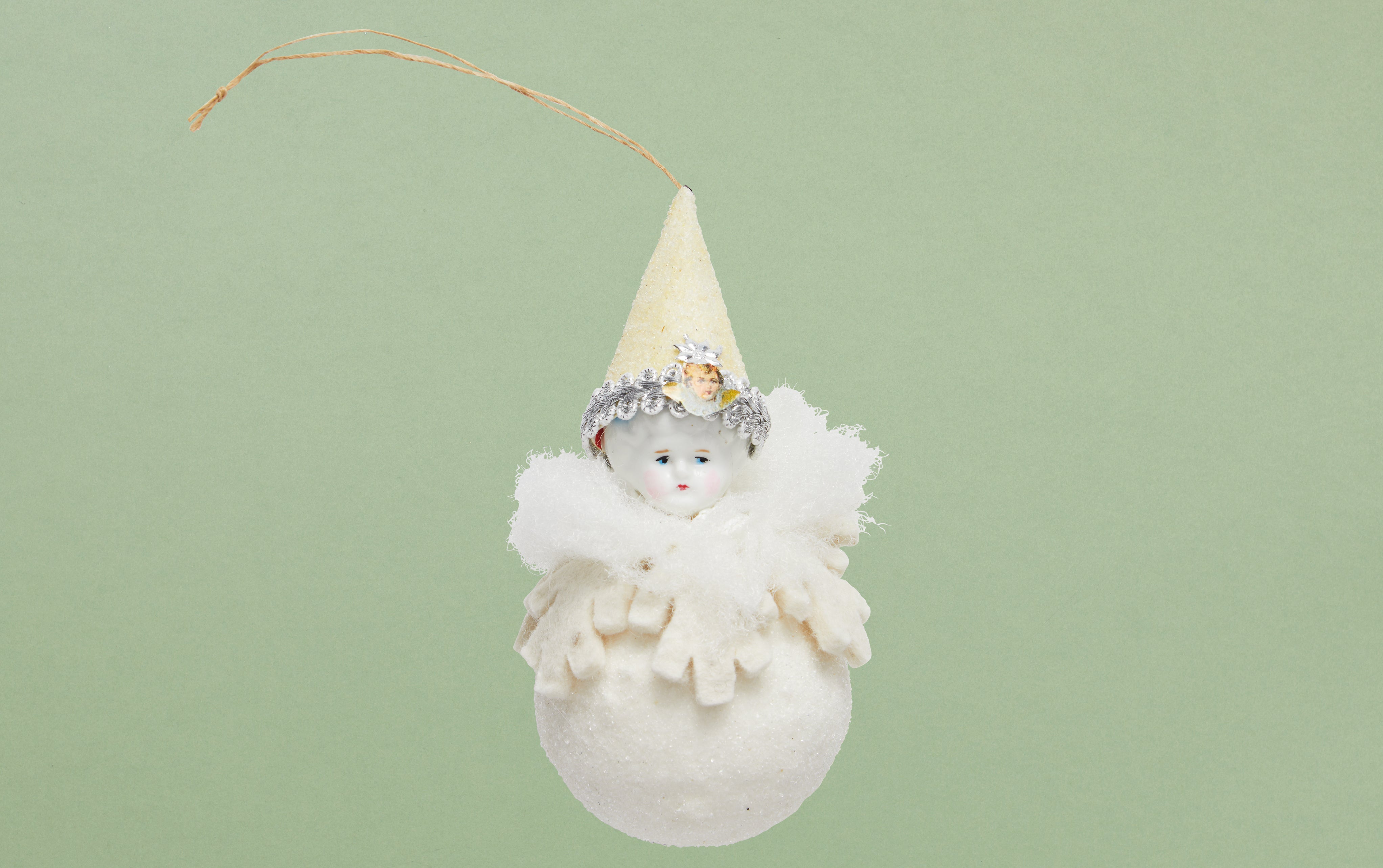 Cotton Doll with Long Hat Christmas Ornament