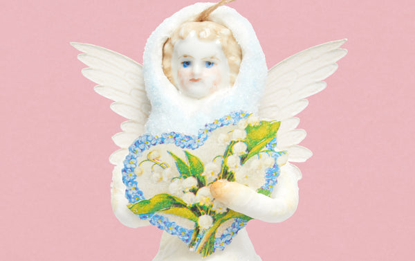 Cotton Doll Snow Angel Scrap Heart Christmas Ornament