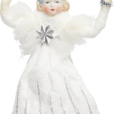 Snow Doll with Tinsel Hoop Spun Cotton Ornament
