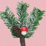 Christmas Ornament, Sprig with Mushroom and Pinecone