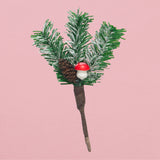 Christmas Ornament, Sprig with Mushroom and Pinecone