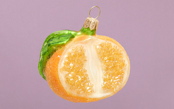 Christmas Ornament, Beaded Clementine