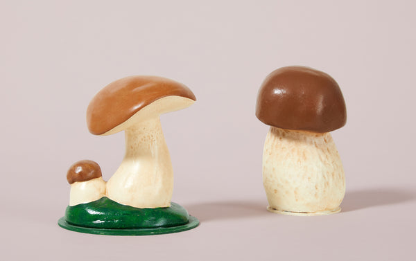 Papier-mâché Matte Brown Toadstools Tabletop Decorations