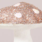 Glittered Rose Gold Papier-mâché Toadstool Tabletop Decoration