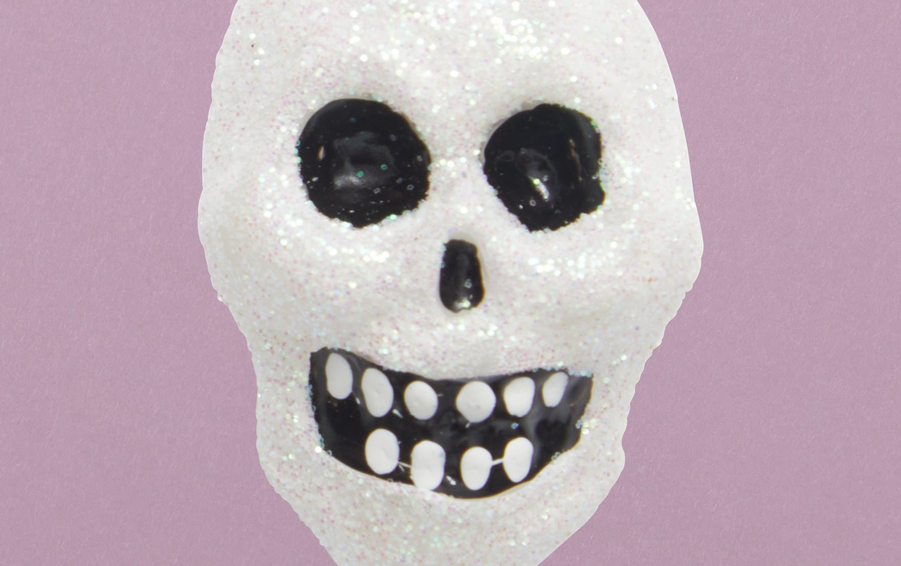 Christmas Ornament, Glittery White Skull