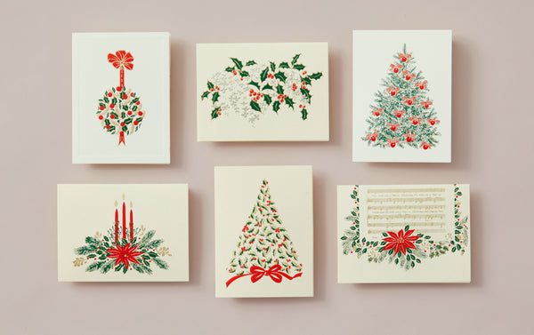 6 Vintage 90s Christmas Enclosure Card Set