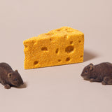 Flocked Rat and Beaded Cheese Decorations