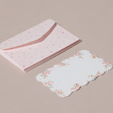 Mini Japanese Letter Set, Pink Flowers with Pink Envelope