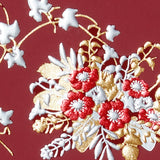 Red Winter Bouquet Embossed Greeting Card