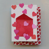 Handmade Paper with Heart Confetti Greeting Card