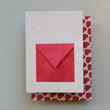 Handmade Paper with Heart Confetti Greeting Card