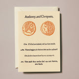 Shakespeare's Letterpress Greeting Card, Antony and Cleopatra