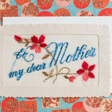 Vintage French Embroidered WWI Greeting Card, To my dear Mother