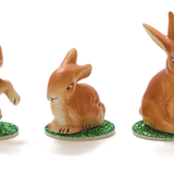 Traditional Papier-mâché Golden Bunny Figurines