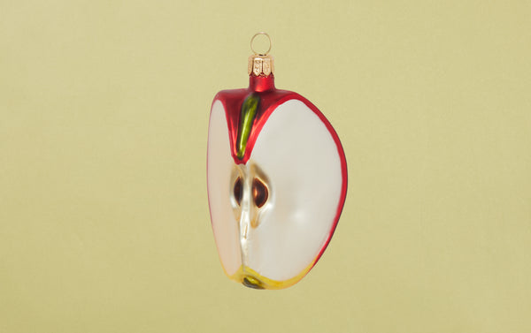 Apple Quarter Glass Ornament