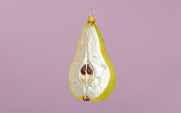 Pear Half Glass Ornament