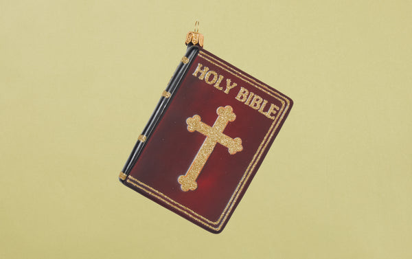 Holy Bible Glass Ornament