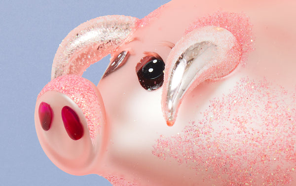 Pig Glass Ornament