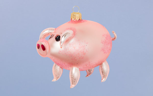 Pig Glass Ornament