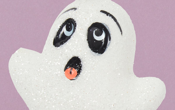 Glittery Ghost Glass Ornament