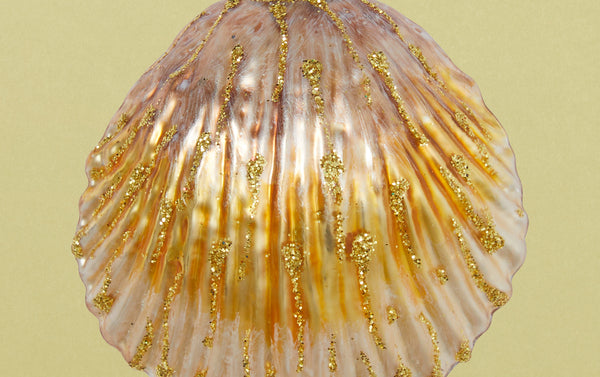 Copper Cockle Shell Glass Ornament