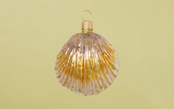 Copper Cockle Shell Glass Ornament