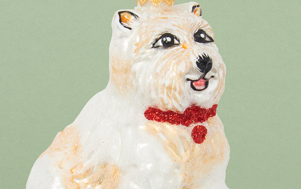 Westie Terrier Glass Ornament