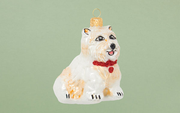 Westie Terrier Glass Ornament