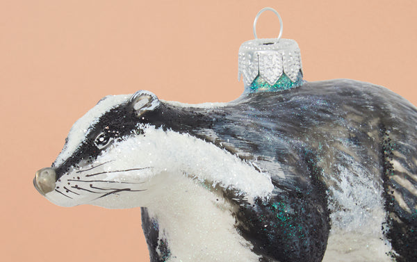 Badger Glass Ornament