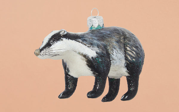 Badger Glass Ornament