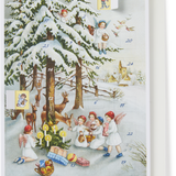 Advent Calendar Card Angels Feeding Deer