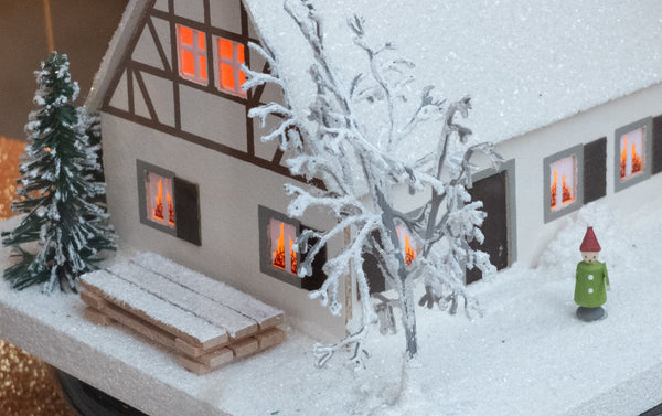 Model Alpine Houses, Little White House with Half Timbering