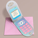 Flip Phone Holographic Birthday Greeting Card