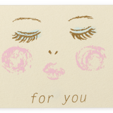 Silk Screen Printed Mini Greeting Card, For You