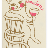 Silk Screen Printed Mini Greeting Card, Omedetou