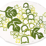 Denise Fiedler Floral Collage - Oval / Green Leaf and Floral Abstract