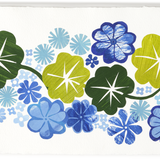 Denise Fiedler Floral Collage - Rectangle / Blue & Green Abstract