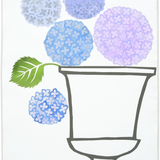 Denise Fiedler Floral Collage - Assorted Lilac & Indigo Hydrangea in Outline Urn