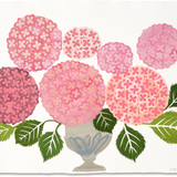 Denise Fiedler Floral Collage - 7 Coral Pink Hydrangeas in Grey Urn (Landscape)
