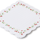 Strawberry Scalloped Edge Handkerchief Writing Paper, pack of 10