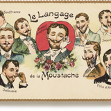 Choosing Keeping Embossed Nostalgic Postcard, Moustaches