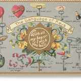 Embossed Nostalgic Postcard, Keys