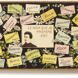 Embossed Nostalgic Postcard, Girl Names